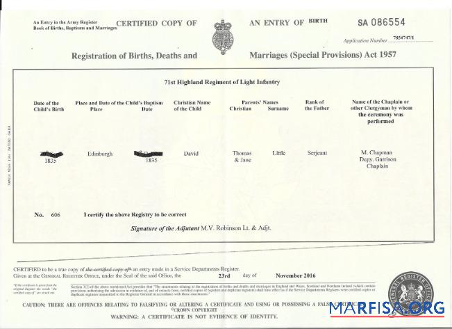 Blank England General register office birth certificate download for verification